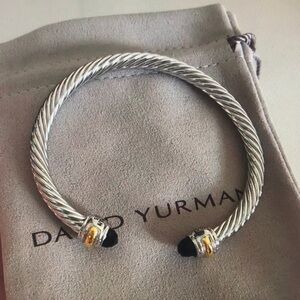 David Yurman Silver Bracelet with Gold and Black Accents